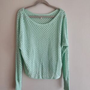 EE SOME Mint Green Long sleeved Knit Sweater